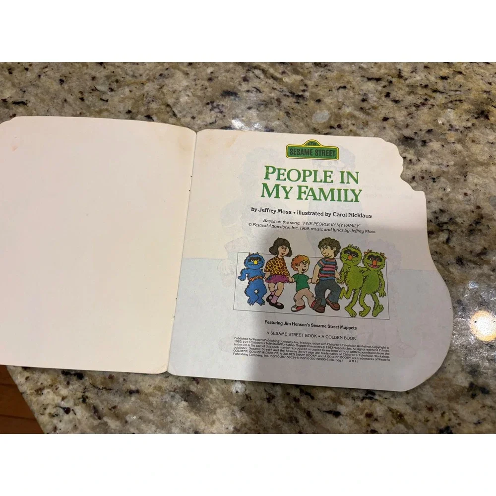 Sesame Street People in My Family Golden Shape Book Featuring Jim Henson Muppets